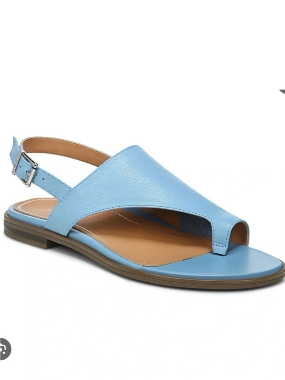 Vionic Ella Thong Sandal Shoe Leather Slingback Arch Support Ice Blue Size 5 - Picture 1 of 14